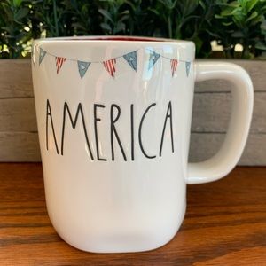 Rae Dunn America Mug with Banner Design